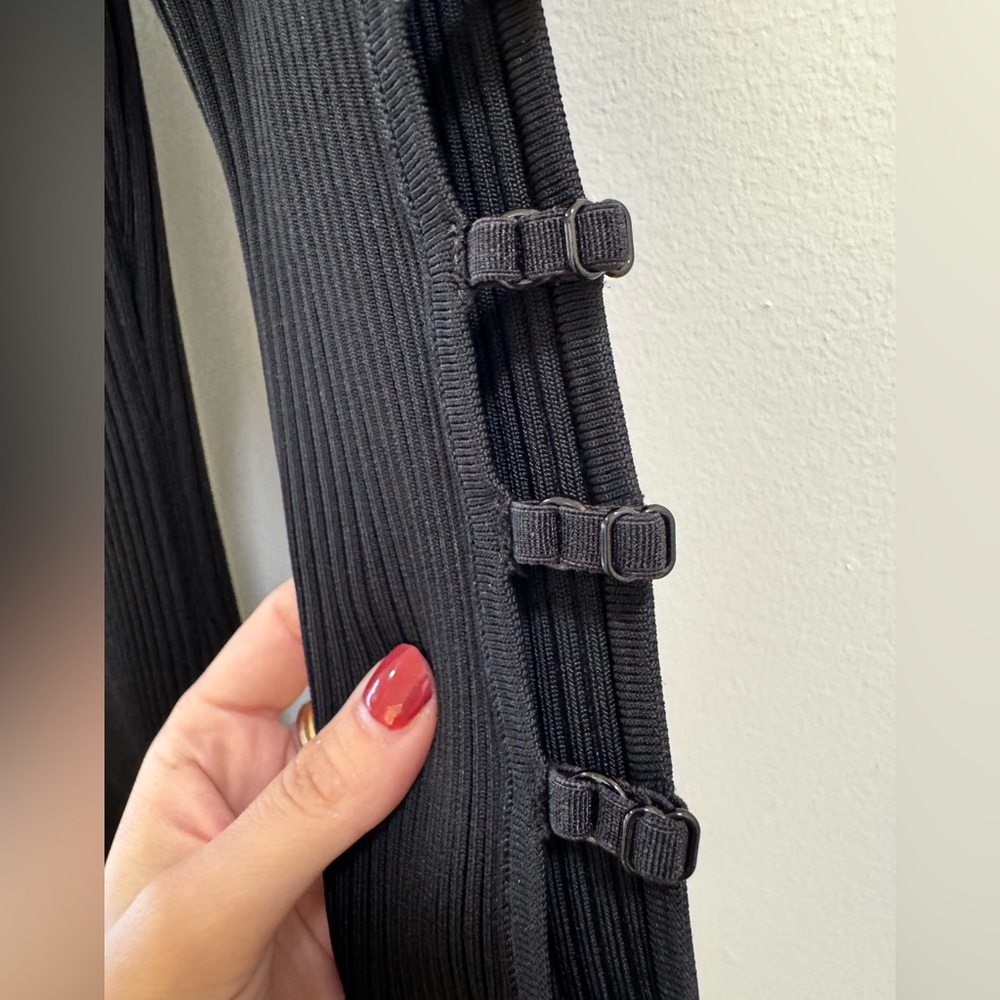 T By Alexander Wang Bra Strap Detail Dress in Black - Picture 5 of 10